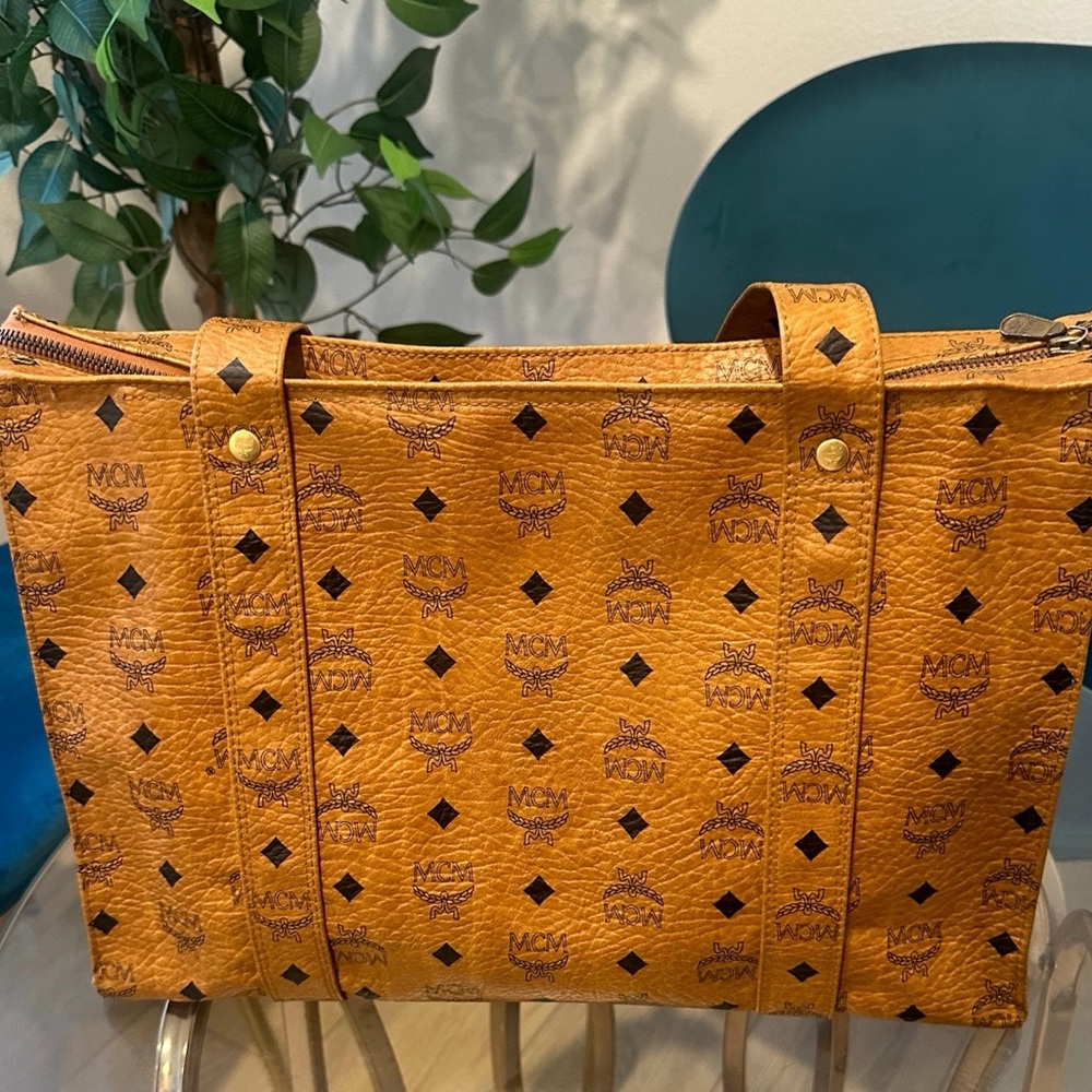 Authentic Mcm Rectangular Tote Bag, Logo Pattern.… - image 8